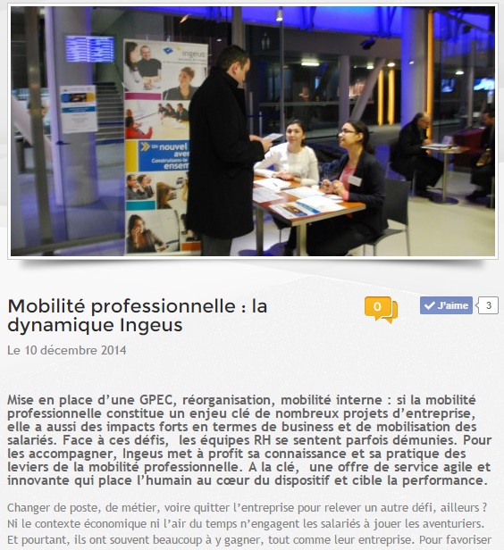 [Ingeus] Mobilité professionnelle : la dynamique Ingeus