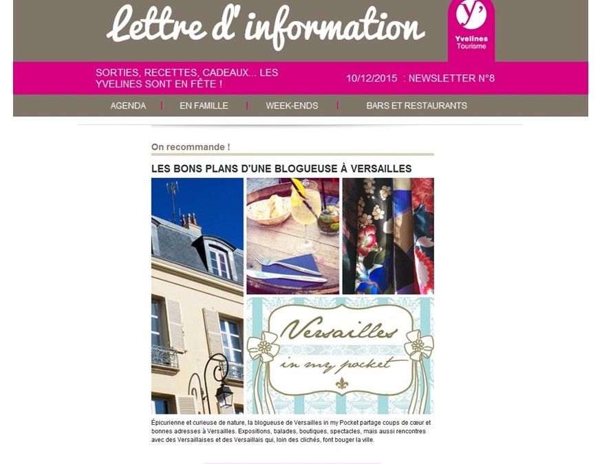 [VIMP] En vedette sur Yvelines Tourisme !