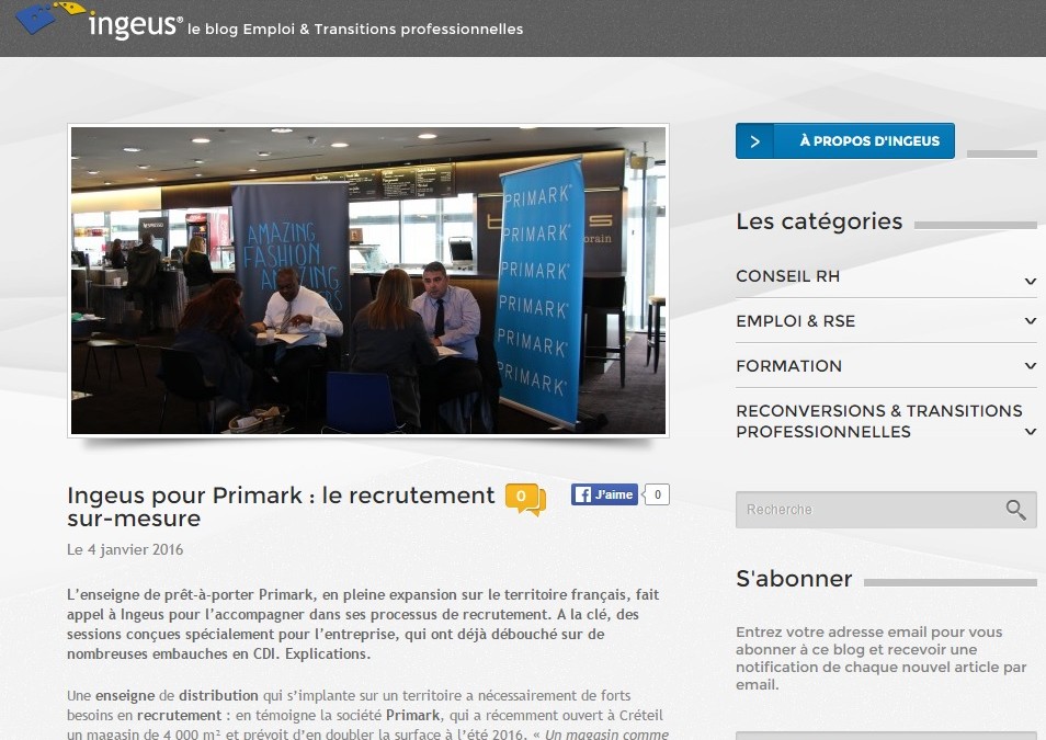 [RH] Ingeus & Primark : le recrutement sur mesure