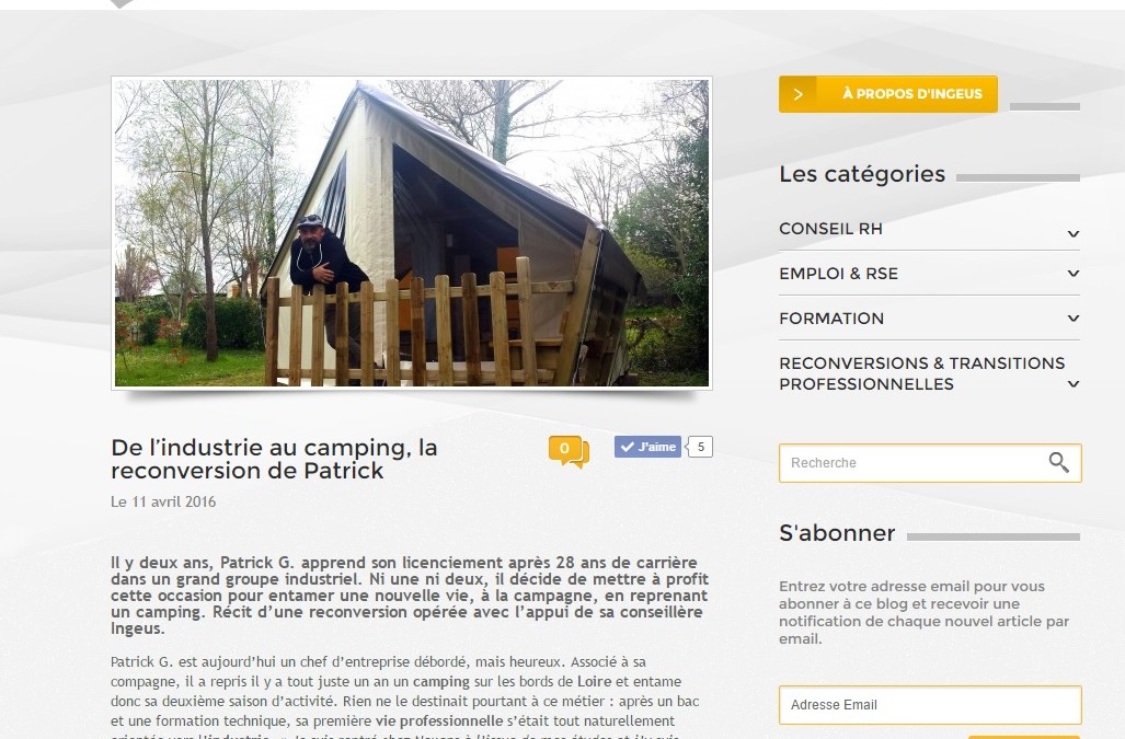 [Emploi] De l’industrie au camping, la reconversion de Patrick