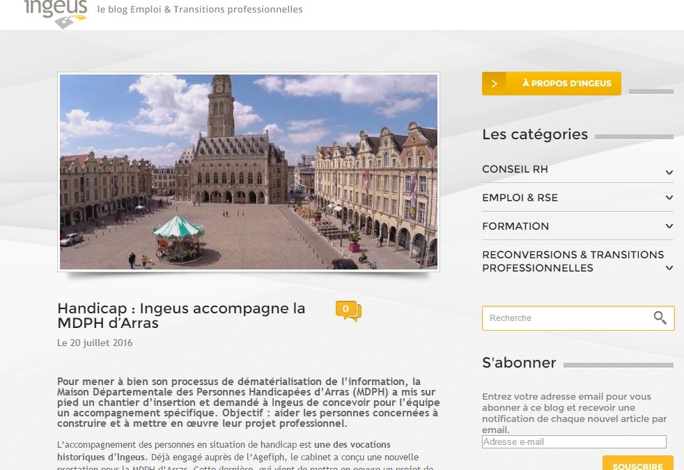 [RH] Ingeus accompagne la MDPH d’Arras