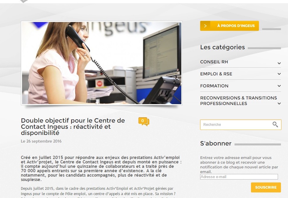 [RH] Focus sur le Centre de Contact Ingeus