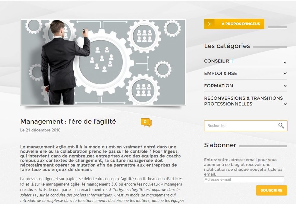 [Rédaction web] Management : l’ère de l’agilité