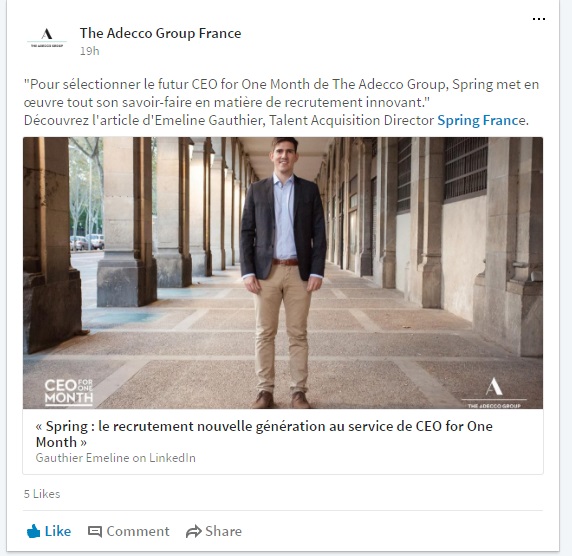 [Rédaction web] Nouvel article pour Adecco Group France