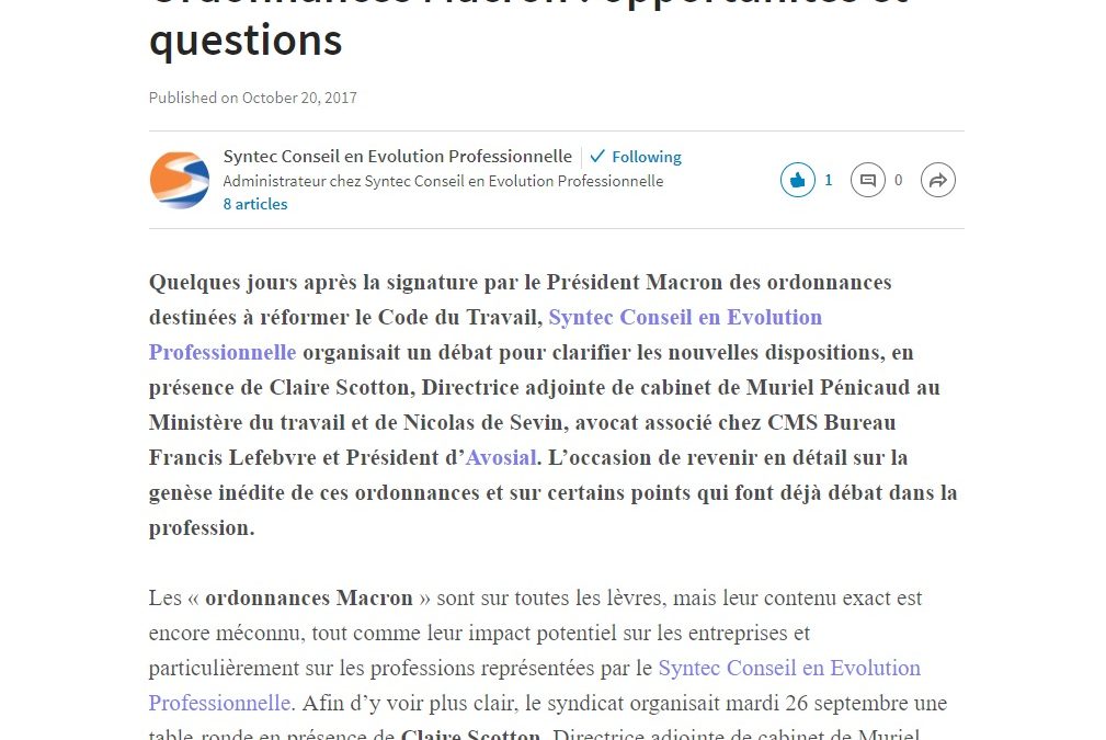 [Rédaction web] De l’impact RH des « ordonnances Macron »